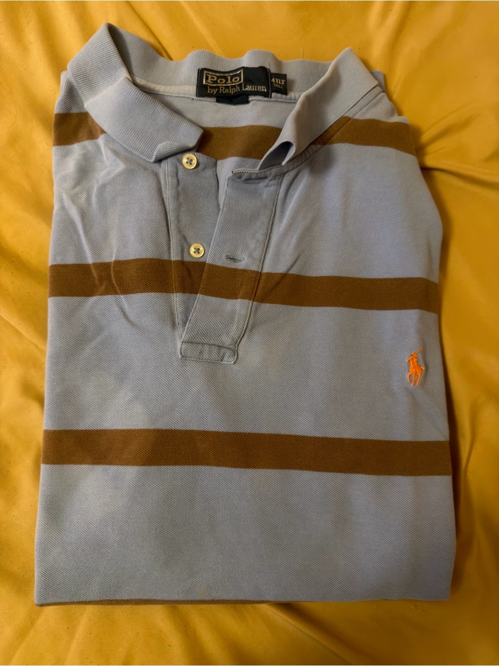 Polo by Ralph Lauren Light Blue & Brown Striped Polo